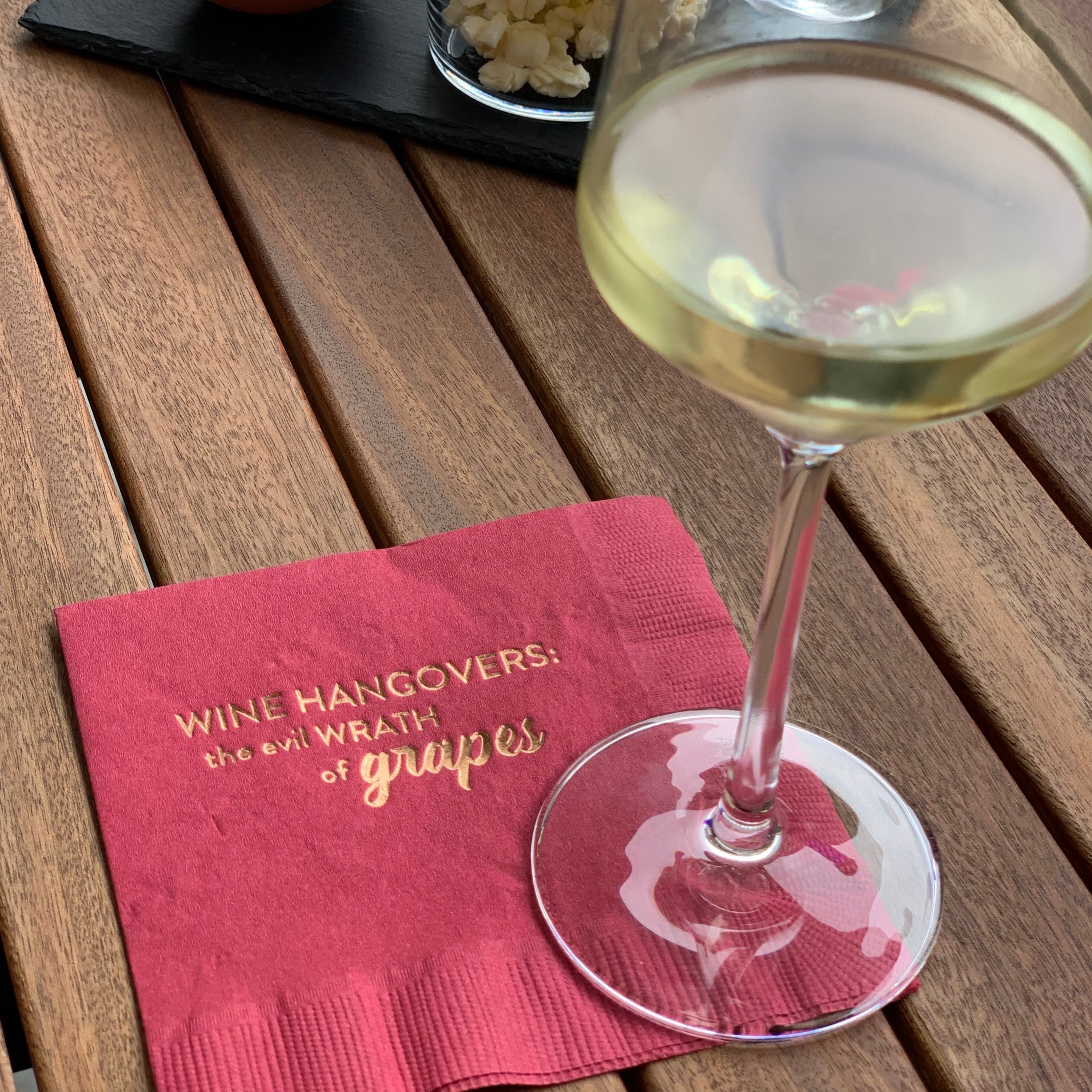 Wine hangovers... wrath of grapes - Cocktail Napkin
