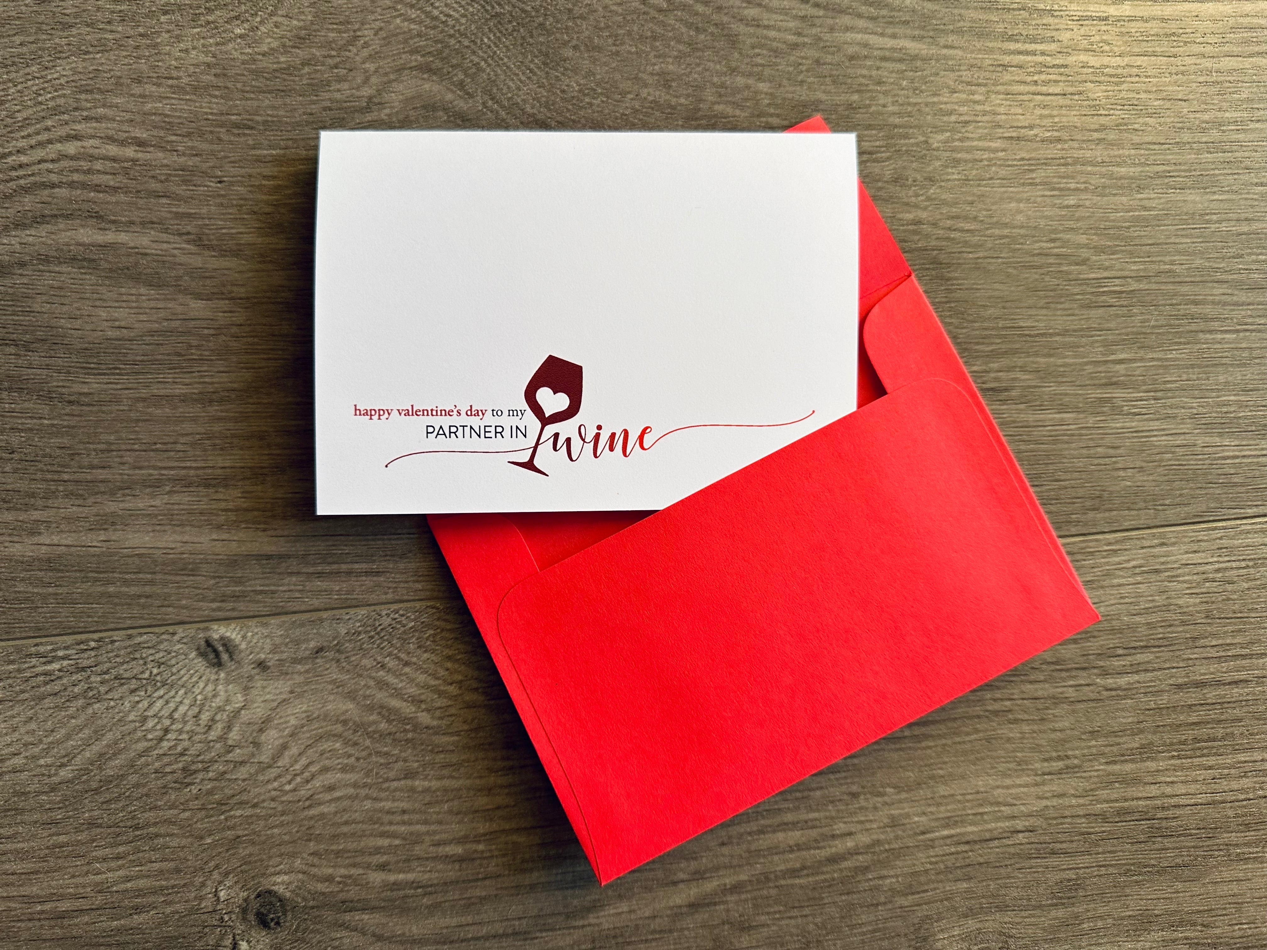 Partner in wine — Valentine Mini Notecards