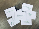 Six humorous Irish-themed cards with a mix of green fonts. Irish Laughs Collection by Stationare.