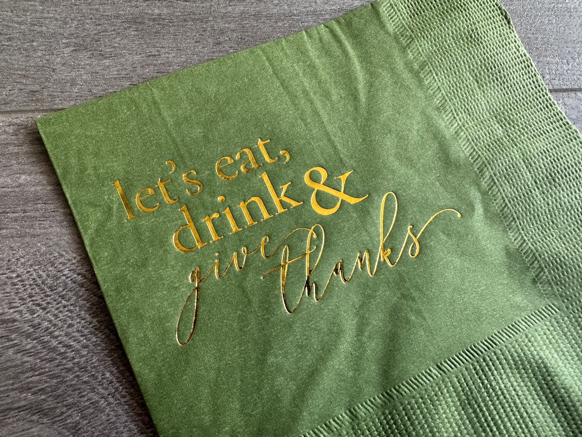 Eat, Drink, Give Thanks — Cocktail Napkin
