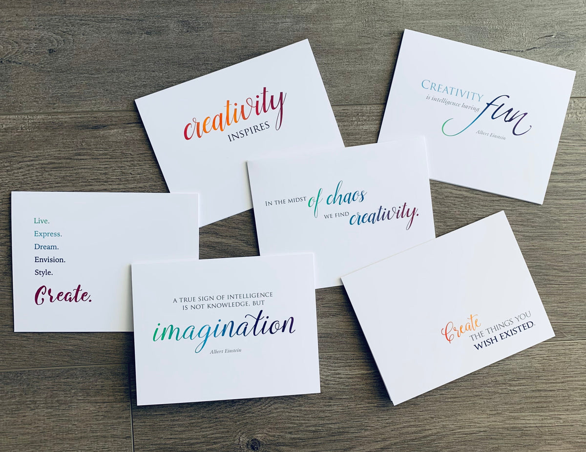 Creativity-themed Notecards | 6 designs | Stationare