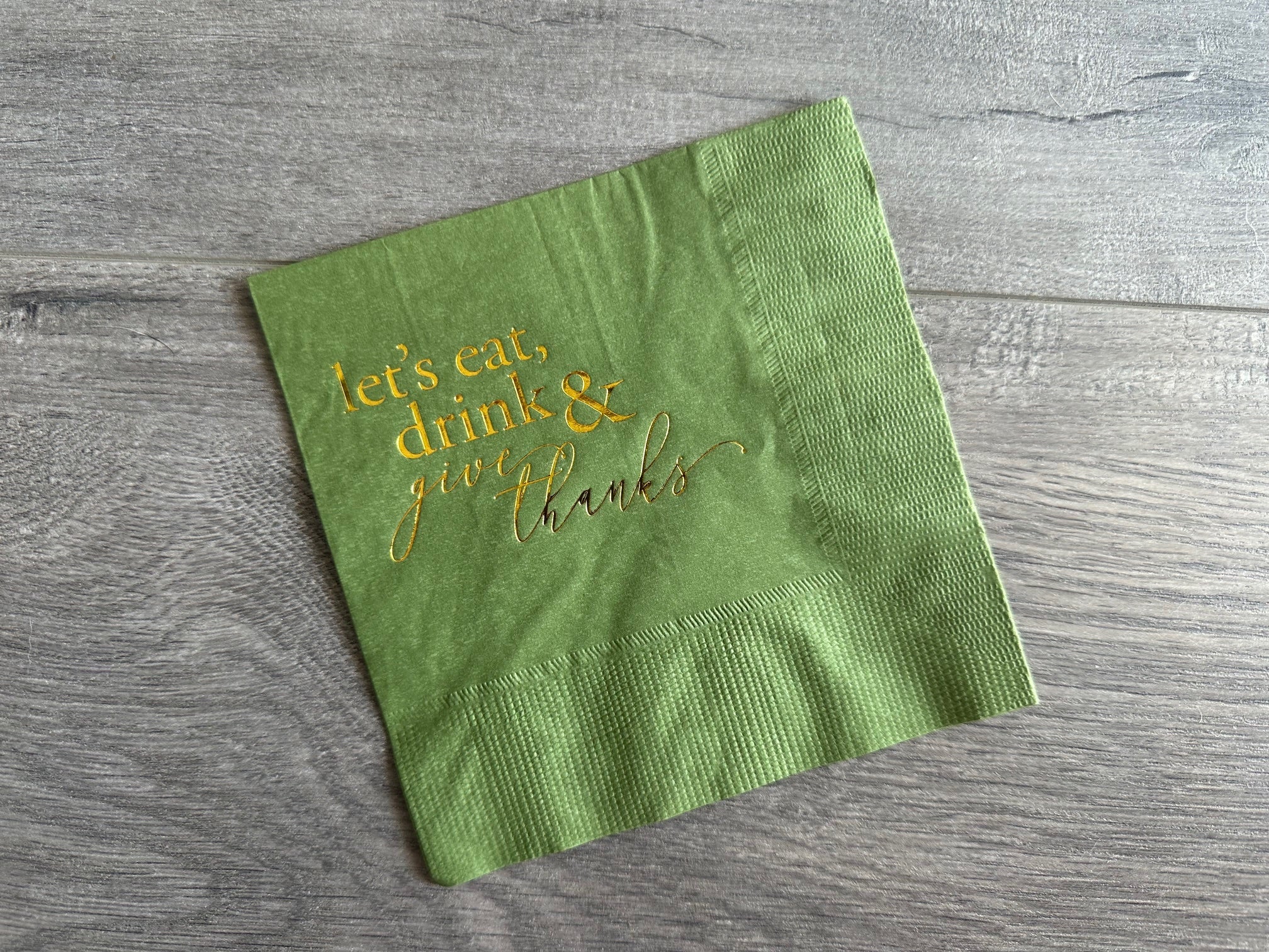Eat, Drink, Give Thanks — Cocktail Napkin