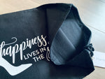 closeup image of true happiness lives in the sole shoe bag by stationare