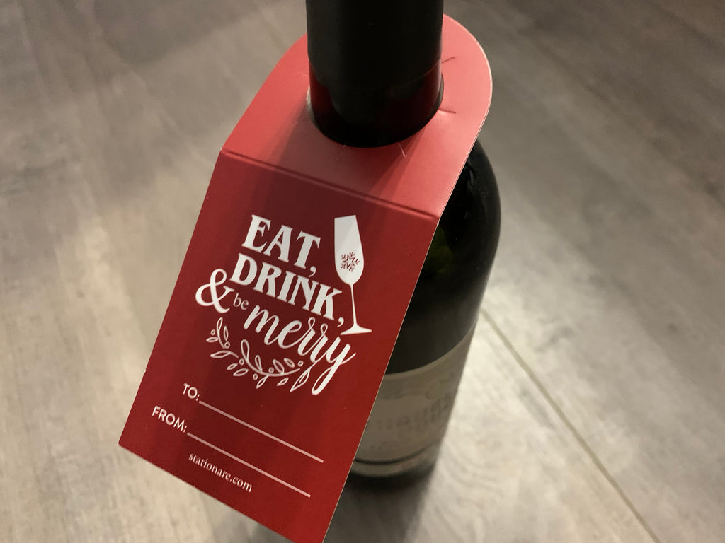 eat drink be merry bottle gift tag by stationare