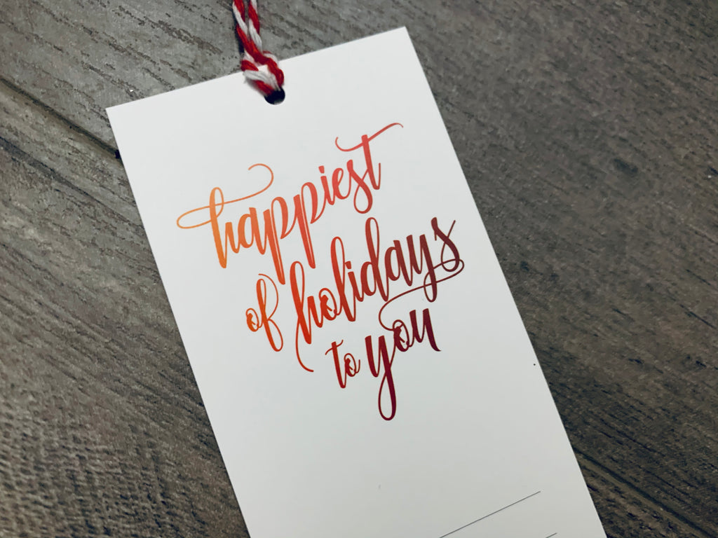 happiest of holidays to you hanging gift tag by stationare