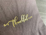 brown cocktail napkin with metallic gold foil thankful by stationare
