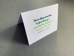 you've always been there to lift me back up friendship thank you notecard by stationare
